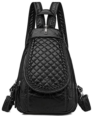 HUAZHIMAO Damen Rucksack Klein PU Leder Rucksäcke Elegant Kleiner Rucksackhandtaschen Mädchen Wasserdichte Backpack Daypack Mini Cityrucksack