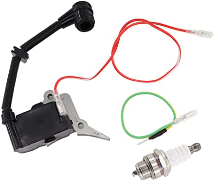 MCHNIC Bobine d'allumage Bougie d'allumage pour tronçonneuse 2500 25cc pour Berlan Fuxtec Gardech Plantiflex Roxon Scion Silex Timberpro Timbertech Varan Viron AL-KO 2625TSB 2625T Hyundai HEL25