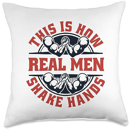 Professional Arm Wrestling Table Beginner Gifts Watch Me Pin Exercise Hand Trainer Arm Wrestling Throw Pillow, 18x18, Multicolor