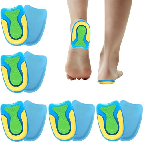 Talonnette Gel Silicone Antichoc Amortissante Orthopédique Taille L Talonnettes en Gel de Silicone pour Protéger vos Talons et Tendons D'achilles et Soulager Les Fasciite Plantaire 5 Paires