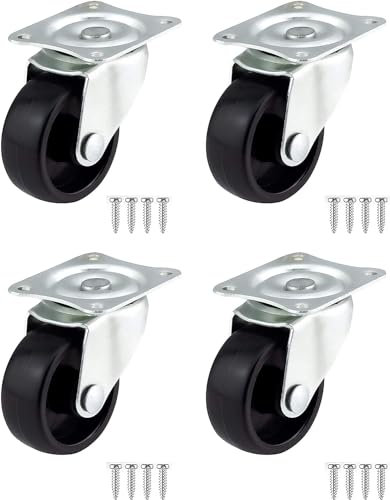 kippen 1610X1 - SET DI 4 RUOTE IN PLASTICA DA 40 mm CON PIASTRA GIREVOLE