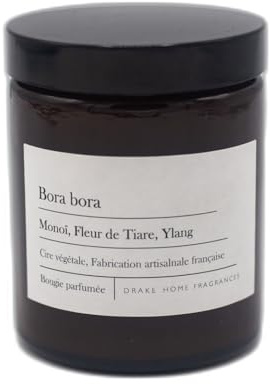 Drake Home Fragrances Bougie parfumée Naturelle Bora Bora - Fleur de Tiaré, Monoï & Ylang