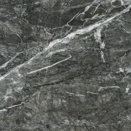 FunStick Dalle PVC Adhesive Sol Noir Marbre Sol Vinyle Adhesif Cuisine Carrelage Adhesif Sol Effet Marbre Gris Foncé Dalle PVC Sol Salle de Bain 30X30CM 5 Dalles de Sol Autocollantes en PVC Gris Foncé