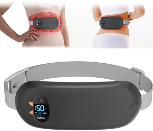 Heat Pad for Period Pain Relief, Upgraded 6 Heat Massage Modes Electric Fast Heating Pad for Lower Back Pain Cramp Menstrual Rechargeable USB Heated Belt Gifts for Women Girls Her Christmas Black