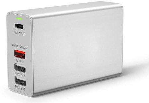 Cargador USB C de 100 W, estación de carga tipo C de 4 puertos, 100 W, USB C PD 3.0, 18 W, QC 3.0 y 12 W, puertos USB de carga rápida, adaptador de corriente USB C PD para MacBook Pro/Air, iPad,