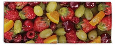 BRITISH MADE GIFTS Mixed Summer Fruits All Over Design Microfibre Bar Towel Gin Bar Pub Beer Mat