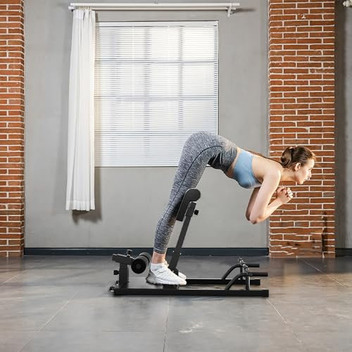 Tdfersasdw Sissy Squat Machine, Verstellbarer Kniebeugenbanktrainer mit Rädern, Beintrainingsgerät für das Heim-Fitnessstudio,Schwarz