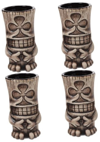 Alipis 4 Pièces Tasse Tiki Verres À Boisson Tasse À Cocktail De Stockage De Cocktail Tiki Créative Boissons Exotiques Verres À Martini De Fête Hawaïenne Pour