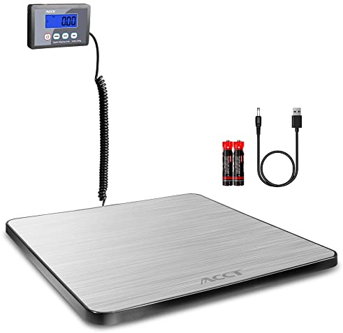 ACCT Postvåg 400 lb, brevvåg, digital brevvåg med hållare/auto-off/tara-funktion, fraktvåg för paket/små handel/bagage/kontor, tung lastvåg med hög noggrannhet