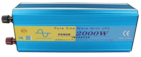 Onduleur à Onde Sinusoïdale Pure, Convertisseur 2000 W 12 V DC vers 120 V AC avec écran LCD, Double Prise AC, Port USB, Télécommande pour Maison, Camping-Car, énergie Solaire