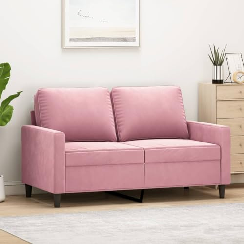 Hommdiy 2-Sitzer-Sofa Rosa 120 cm Samt
