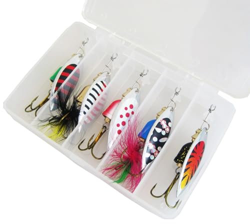 YiQinzcxg 5Pcs Metall Löffel Fisch Lockt Angeln Lockt Spinner Köder Casting Angeln Lockt Köder Angeln Löffel Lockt Pailletten Köder