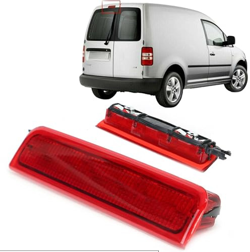 MKAREPART Terzo terzo centro alto livello posteriore luce freno lampada lente rossa compatibile VW Caddy 2K0945087C 2K0945087A 2K0945087B