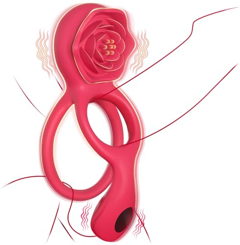 3 IN 1 Anillos Vibrador Pene con Cock Ring para Pareja, Juguetes Eróticos para Estimulador el Clítoris Mujer y Testicular Hombre, Silicone Masajeador con 9 Modos, Suave y Elástica, Duradero (YJT-029)