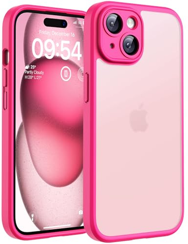 TOCOL für iPhone 15 Hülle, Vollständiger Kameraschutz Stoßfest Kratzfest Handyhülle für iPhone 15 Case, Heißes Rosa