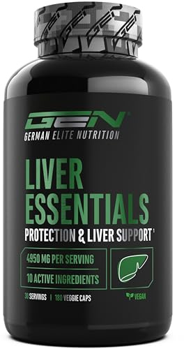 Liver Essentials - 180 capsule - Complesso epatico ad alto dosaggio con cardo mariano, colina, NAC, carciofo, tarassaco, schizandra, estratto di zenzero, indolo-3-carbinolo, desmodium, rutina - Vegan