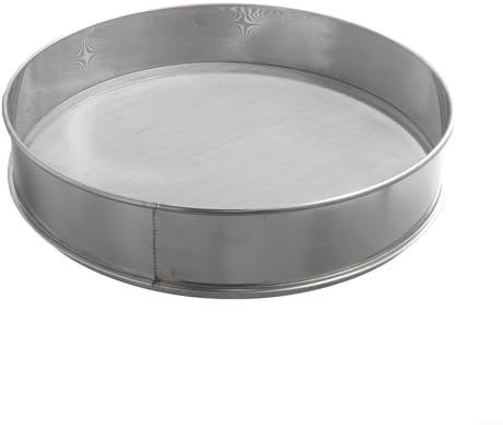 Honseadek Feinmaschiges Mehlsieb aus Edelstahl, professionelles Küchensieb, Sieb zum Backen von Zucker, pulverförmigen Zutaten mit doppellagigem Netz, 40 cm