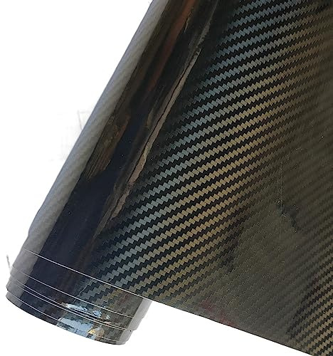 WANGBINGXING Autofolie Schwarz Matt Auto Vinyl Aufkleber 3D 4D 5D Carbon Faser Film Wrapping Folie Laptop Haut Telefon Abdeckung Motorrad Dekoration Filme(5D Black A,50cm x 152cm)
