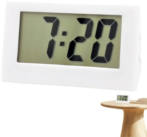 Gerhua Small Digital Travel Clock,Digital Clock Battery Powered Only,Small Digita/l Cl/ock,Led Digita/l Electronic Cl/ock,Travel Alarm Clo/ck,Bedside Clo/cks,Cloc/ks for Bedrooms,Desk Cloc/k(white)