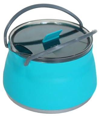Bouilloire pliable portable en silicone – Pot pliable d'extérieur – Bouilloire d'eau de voyage en silicone | Théière légère et compressible, randonnée, voyage, équipement de camping pliable résistant