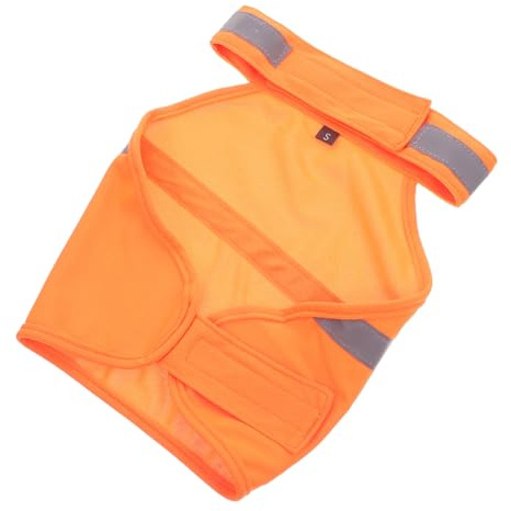 LOLIPPYY Reflektierende Warnweste für Hunde Verstellbare Sicherheitsweste aus Atmungsaktivem Material Hohe Sichtbarkeit für Spaziergänge Joggen Wandern Fluoreszierend Orange S