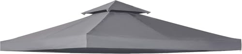 SITBXO Rechange pour Pavillon Tonnelle Tente Auvent de Rechange for tonnelle de 9,8' x 9,8', Couverture UV supérieure à 2 Niveaux for tonnelle extérieure de 9,84' x 9,84'(Dark Gray)