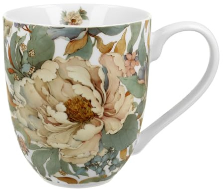 Duo FLOWERS ROYAL XXL Becher 1000 ml PEONY WHITE (Pfingstrose) New Bone China Porzellan