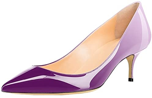 GXNRHG Heels Women's gradual office anti-skid patent leather kitten high-heeled pointy party office shoes