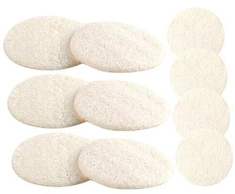 COLLBATH Natürlicher Luffa Gesichtspeeling Schwamm aus Baumwolle 10 Stück Sanfte Peelingpads Praktisch zur Gesichtsreinigung für Empfindliche Haut Reisen
