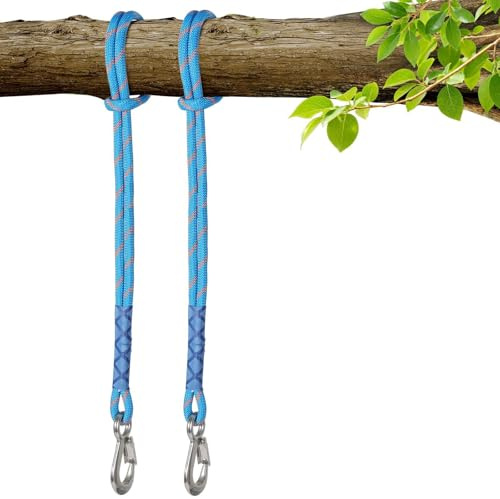 2 Stück Schwere Schaukelseile mit Karabiner 200kg - Hängeseile für Baumschaukel, Hängematte, Vogelhäuschen, Boxsack - Balken Polyester Verlängerungsseil Baumschaukel Hängematten Zubehör