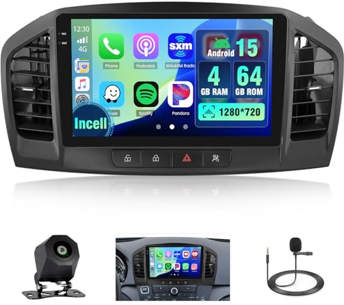 4+64G 9 Radio para Opel Insignia 2008-2013 Buick Regal 2009-2013 | Incell Pantalla Táctil GPS Navi Bluetooth 5.0 WiFi FM/RDS Cámara Trasera EQ 4+64G