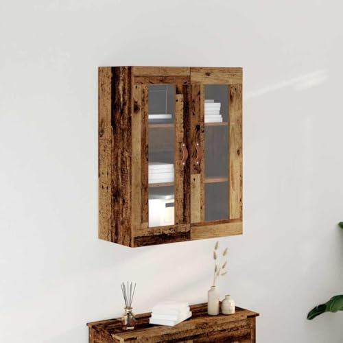Mokuyary Armadio da parete in legno antico, 69,5 x 34 x 90 cm, in legno da cucina, armadietto medico, armadio per bagno, cucina e corridoio