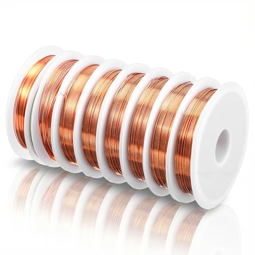 8 Stück Kupfer Basteldraht 0,5mm Basteldraht Kupfer | kupfer schmuckdraht für Schmuck Kupfer Schmuck Roségold DIY Bastelarbeiten
