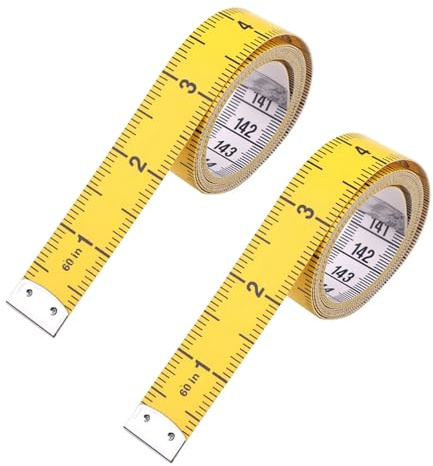 Maßband, 2 Stück 150 CM/60 Zoll Schneidermaßband, 2 in 1 Massband mit CM & Zoll Skalierung, Doppelseitiges Flexibles Körpermaßband zum Nähen, Rollmaßband für Schneider Handwerker Basteln körpermaße