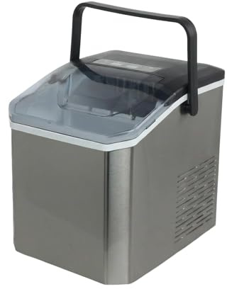 Ice Maker Countertop, Portable Ice Machine with Self-Cleaning, 14kg/24h Output, 130W Fast 6-8 Mins Cycle, Round Hollow Bullet Ice, Stainless Steel, Silver for Home Kitchen Office (sliver)