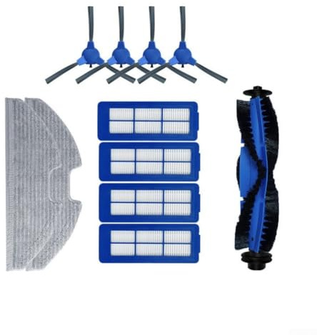 Ersatzteile Für Eufy Für Robovac Für G10 Für G20 G30, 11-teiliges Zubehör-Set mit Filtern, Wischtüchern, Seitenbürsten und Hauptbürste, kompatibel mit Saugrobotern für gründliche Reinigung(A)