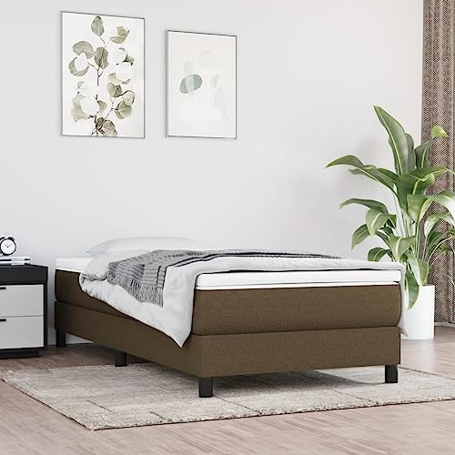 Xuvaracle Pocketfjädermadrass medium mörkbrun 100 x 200 x 20 cm tyg med ventilerande överdrag, bekvämt skum, fjäderkärna för ryggstöd och tryckavlastning