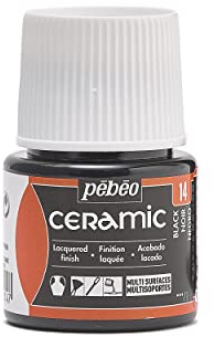 Pébéo - Ceramic - Deckende Farbe für Terrakotta, Keramik und Fayence - Flakon 45 ml - Schwarz