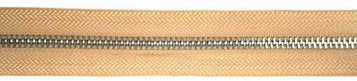 Reißverschluss – endlos- Jajasio Endlosreißverschluss Metall, Aluminiumschiene, 5 Meter, inkl. 10 Autolock Zipper/Farbe: 03 - Taupe