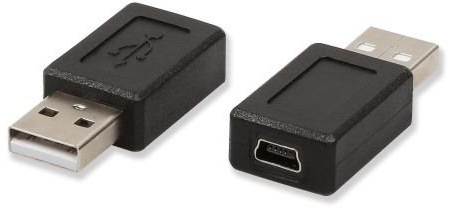 Oiyagai 2 Piezas USB 2.0 A Macho a USB B Mini Adaptador Convertidor Hembra de 5 Pines
