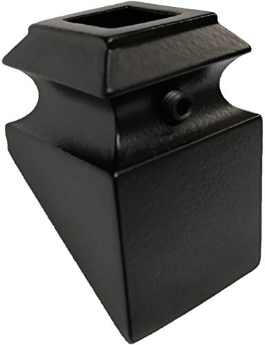 Balaustres de hierro (paquete de 10) para uso con balaustres de escalera de 1,27 cm (1,27 cm), zapatos inclinados de metal (negro satinado)