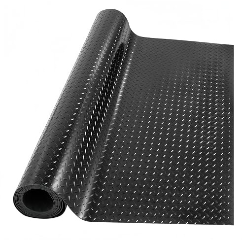 ybaymy Alfombra de goma para garaje, 100 x 500 cm, rollo de goma resistente, impermeable, 3 mm, alfombra de suelo de garaje comercial, para taller, banco de trabajo, cobertizo, interior y exterior