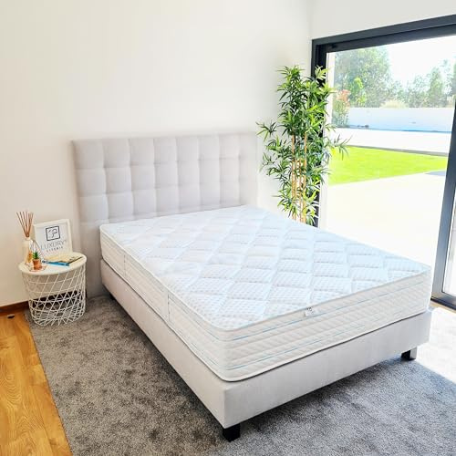 Luxury Literie Matelas 140x190 cm, Thermotec, 24cm, mémoire de Forme, Ferme, indépendance du Couchage, Face été/Hiver