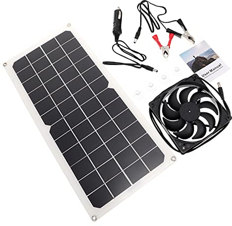 YARNOW Solarpanel-ventilator Solarbetriebener Dachbodenventilator Brutventilator Kühlung Haustierunterkunft Outdoor Notstrom Tragbar Ohne Batterien