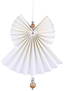 Weihnachtsschmuck -Engel aus Papier zum Aufhängen im Fächerstil