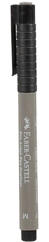 Faber-Castell 167373 - Tuschestift Pitt Artist Pen, Fineliner, Linienbreite M, 0.7 mm, Farbe 273, warmgrau IV, 1 Stück