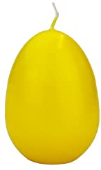 INNA-Glas Vela de Huevo de Pascua LEONITA, Amarillo, 6cm, 4,5cm, 7h - Made in Germany - Vela Decorativa