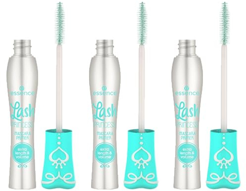 essence Lash PRINCESS MASCARA PRIMER extra length & volume, volumengebend, grundierend, verlängernd, intensiv, vegan, ohne Mikroplastikpartikel, Nanopartikel frei, ohne Parabene, 3er Pack (3x9ml)
