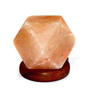 PLUS HOME Lámpara de Sal del Himalaya Natural + 1 Bombilla de Led de Enchufe Europeo y Lamparitas de multicolor-Lampraritas de Selenite (Diamante)