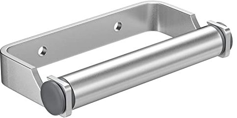 Firschoie Portarotolo Cucina, 13CM Porta Carta Igienica senza foratura, Porta carta da bagno, Porta fazzoletti in acciaio inox, per porta carta igienica per bagno, cucina, soggiorno(argento)